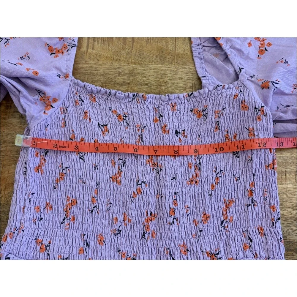 New Look Floral Smocked Mini Dress 6 Cottagecore‎ Prairie Puff Sleeves Milkmaid